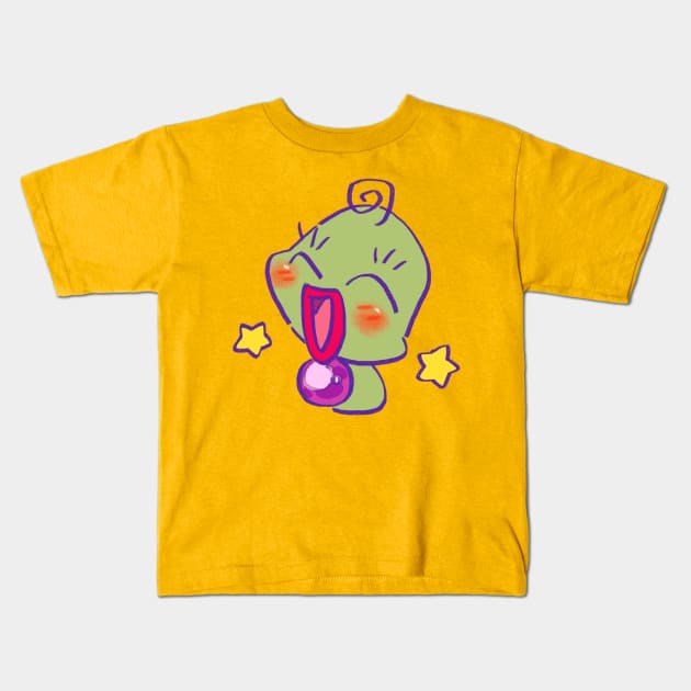 cute majorika the green witch frog baby form / magical doremi anime Kids T-Shirt by mudwizard